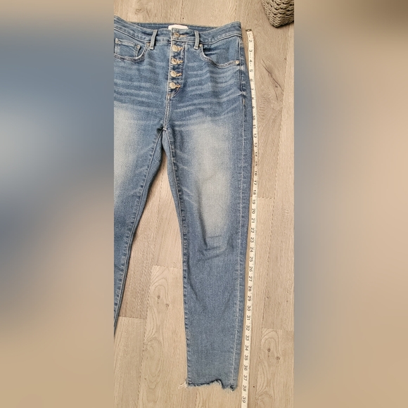 LOFT The Curvy Skinny High-Waist Five Button Frayed Blue Jeans, Women's 26 / 2 - Picture 4 of 16